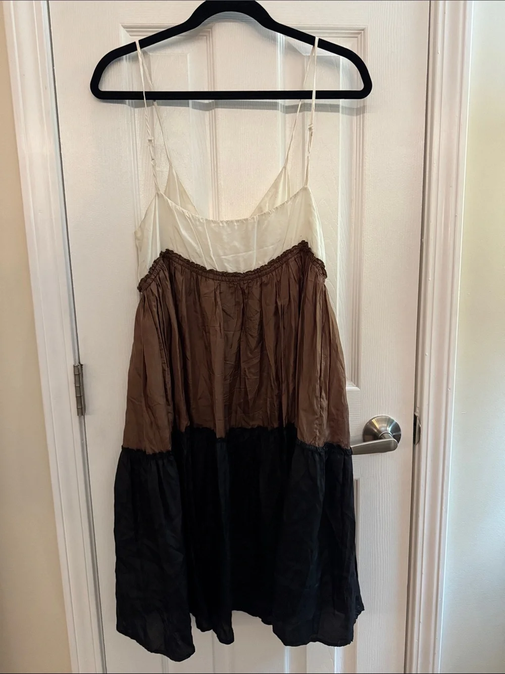 Silk Y2k Tiered Colorblock Babydoll Dress w/ Pockets Size Medium